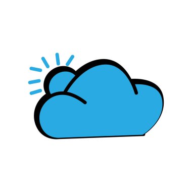 Kış ve yaz ikonu. Güneşli bulut simgesi. Basit dizayn edilebilir. tasarım vektörü illüstrasyonu