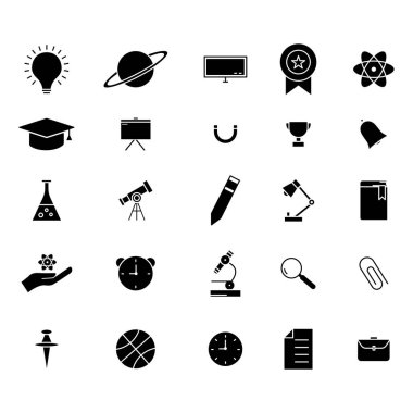 Eğitim sembolü seti. Basit dizayn edilebilir. tasarım vektörü illüstrasyonu