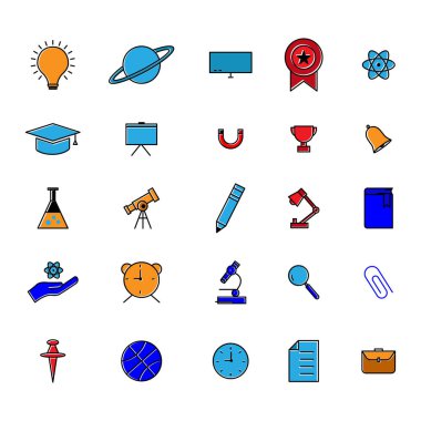 Eğitim düzlüğü simgesi ayarlandı. Basit dizayn edilebilir. tasarım vektörü illüstrasyonu