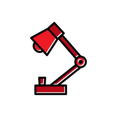 Masa lambası düz simgesi. Basit dizayn edilebilir. tasarım vektörü illüstrasyonu