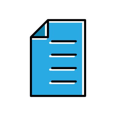 Kağıt yassı ikon. Eğitim sembolü. Basit dizayn edilebilir. tasarım vektörü illüstrasyonu