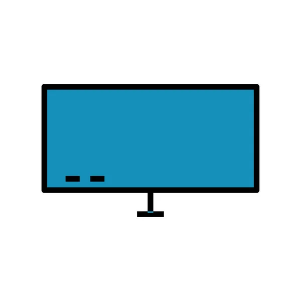 Monitor Flache Symbol Einfaches Design Editierbar Designvektorillustration — Stockvektor