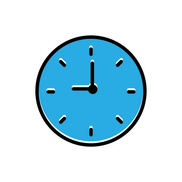 Horloge Icône Plate Sur Symbole Temps Conception Simple Modifiable Illustration — Image vectorielle