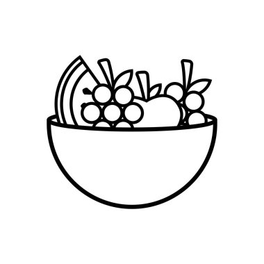 Meyve tabağı çizgisi ikonu. Basit dizayn edilebilir. tasarım vektörü illüstrasyonu