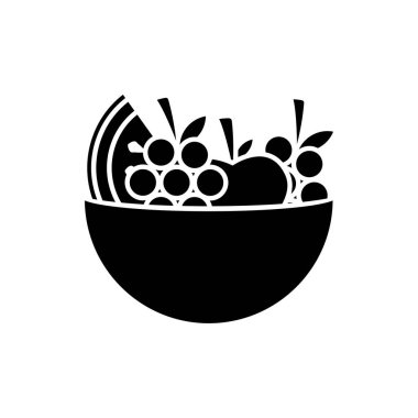 Meyve kâsesi sembolü. Basit dizayn edilebilir. tasarım vektörü illüstrasyonu