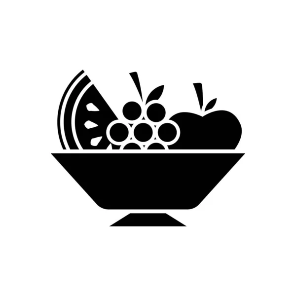 Icona Del Glifo Della Ciotola Frutta Design Semplice Modificabile Disegno — Vettoriale Stock