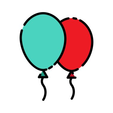 Balon lineal renk simgesi. Basit dizayn edilebilir. tasarım vektörü illüstrasyonu