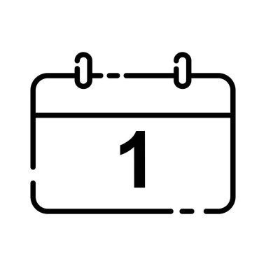 Takvim satırı simgesi 1. tarihin metni ile basit tasarım düzenlenebilir. tasarım vektörü illüstrasyonu