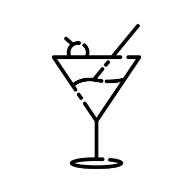 Cam çizgi ikonu. Şarap sembolü. Basit dizayn edilebilir. tasarım vektörü illüstrasyonu