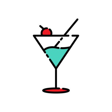 Cam çizgili renk simgesi. Şarap sembolü. Basit dizayn edilebilir. tasarım vektörü illüstrasyonu