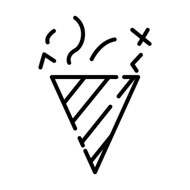 Yeni yıl trompet hattı ikonu. Basit dizayn edilebilir. tasarım vektörü illüstrasyonu