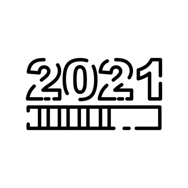 New Year Line Icon Loading Text 2021 Simple Design Editable — стоковый вектор