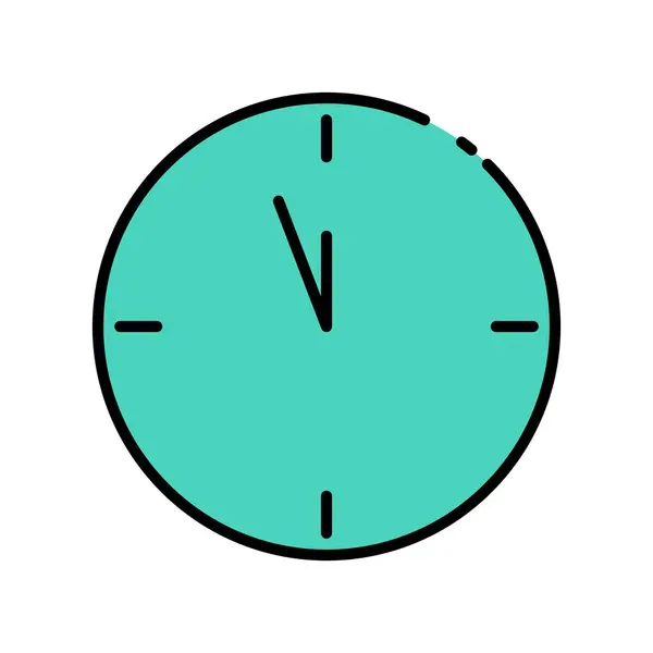 Clock Lineal 아이콘 시간의 상징입니다 설계가 완성되었다 — 스톡 벡터