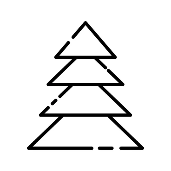 Icono Línea Árbol Símbolo Año Nuevo Diseño Simple Editable Diseño — Vector de stock