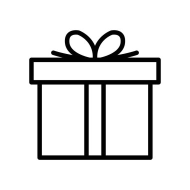Hediye kutusu çizgisi simgesi. Sürpriz simge. Basit dizayn edilebilir. Şablon vektörü tasarla