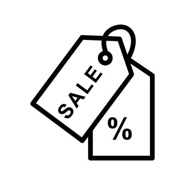 İndirim çizgisi simgesi. Satış ikonu. Basit dizayn edilebilir. Şablon vektörü tasarla