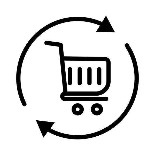 Shopping Line Icon Shopping Cart Icon Simple Design Editable Design — Stock Vector