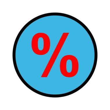 İndirimli çizgi renk simgesi. Basit dizayn edilebilir. Şablon vektörü tasarla