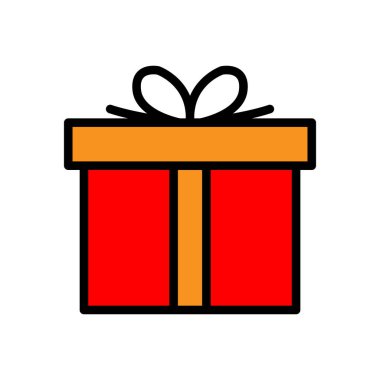 Hediye kutusu renk simgesi. Sürpriz simge. Basit dizayn edilebilir. Şablon vektörü tasarla