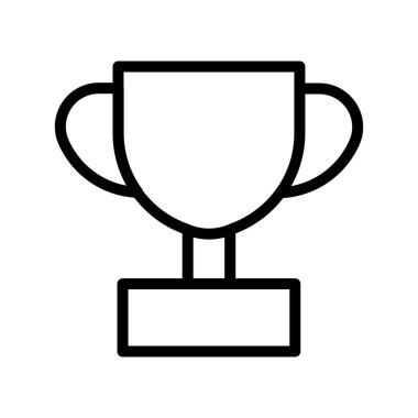 Ödül sırası ikonu, ödül. Mobil konsept ve web tasarımı için doğrusal stil işareti. Bardak sembolü çizimi. Basit dizayn edilebilir. Şablon vektörü tasarla