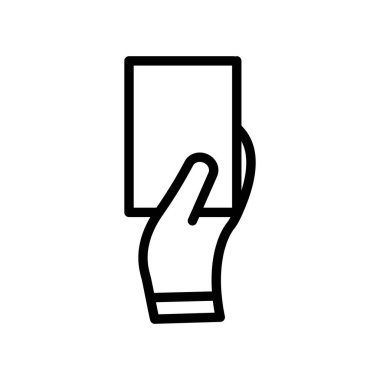 Hata kartı sembolü için el ele tutuşma kartı. Penaltı kanıtı, futbol ya da futbol hakemlerinin elinde faul kart uyarı ikonu var. Futbol vektör ikonu mobil konsepti ve web tasarımının basit bir illüstrasyonu. Basit dizayn edilebilir. Şablon vektörü tasarla