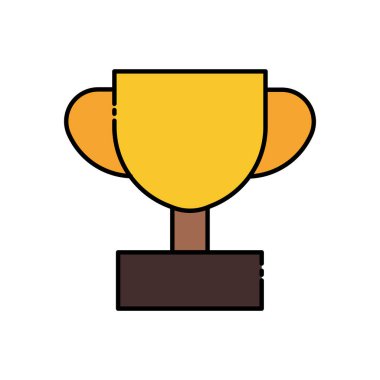 Ödül lineal renk ikonu, ödül. Mobil konsept ve web tasarımı için doğrusal stil işareti. Bardak sembolü çizimi. Basit dizayn edilebilir. Şablon vektörü tasarla