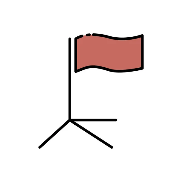 Угол Поле Флаг Футбол Футбольное Поле Прямой Цвет Иконки Цвета — стоковый вектор