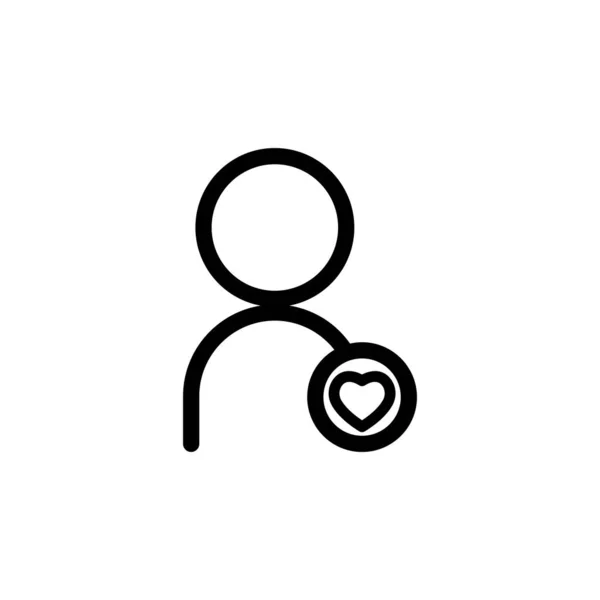 Benutzerfreundlich Herzlinie Symbol Admin Symbole Essbarer Schlaganfall Einfache Illustration Mobiles — Stockvektor