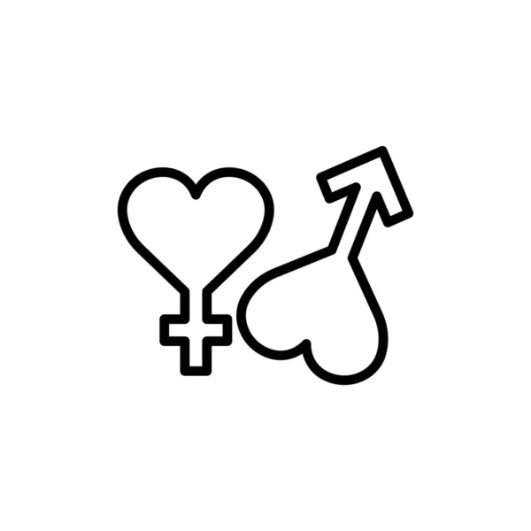 Herz Geschlechtslinie Symbol Einfaches Design Editierbar Designschablonen Vektor — Stockvektor
