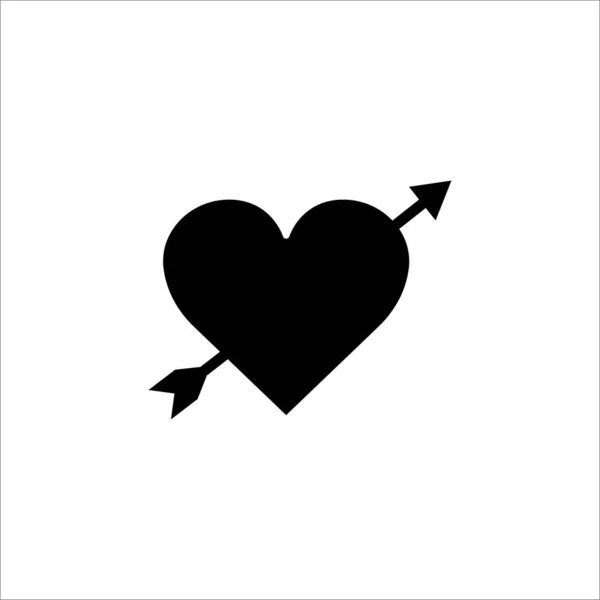 Herzsymbol Mit Herzpfeil Einfaches Design Editierbar Designschablonen Vektor — Stockvektor