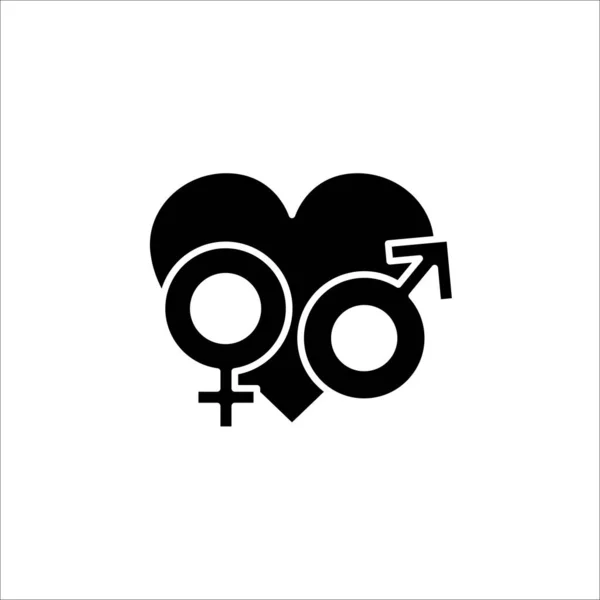 Genderpictogram Met Hart Ziel Eenvoudig Ontwerp Bewerkbaar Ontwerpsjabloon Vector — Stockvector