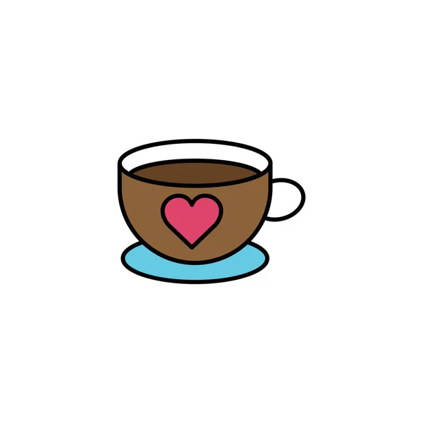 Kalpli Kahve Fincanı Renkli Ikon Basit Dizayn Edilebilir Şablon Vektörü — Stok Vektör