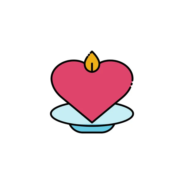 Κερί Lineal Χρώμα Εικονίδιο Καρδιά Σύμβολο Αγάπης Απλό Σχεδιασμό Επεξεργάσιμο — Διανυσματικό Αρχείο