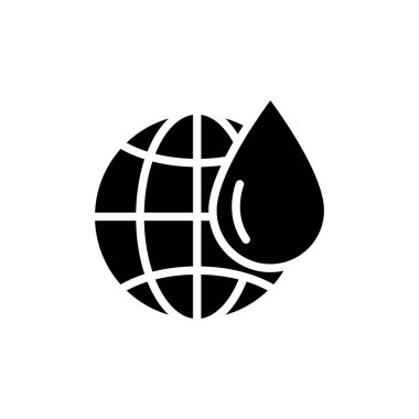 Su damlası olan bir ikon. Bataklık ikonu. Basit dizayn edilebilir. Şablon vektörü tasarla