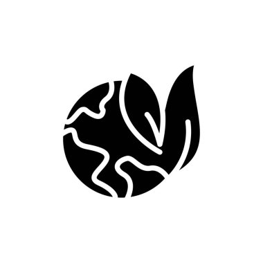 Yapraklı toprak ikonu. Ağaç dikme sembolü, sulak alanlar. Basit dizayn edilebilir. Şablon vektörü tasarla