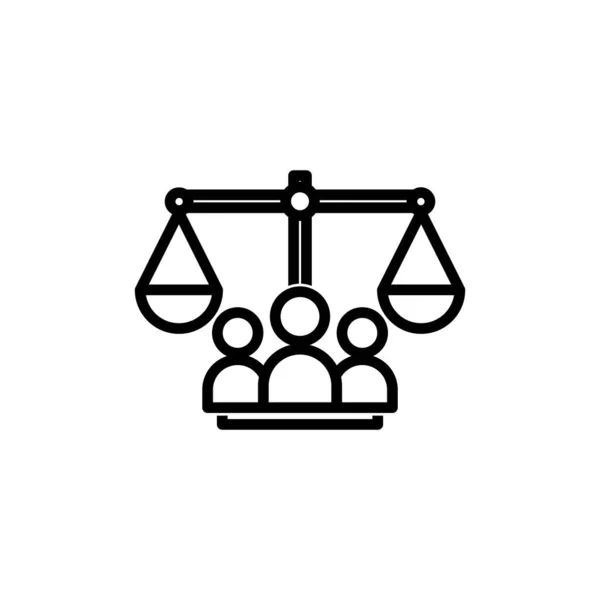Ícone Linha Pessoas Com Equilíbrio Símbolo Justiça Design Simples Editável —  Vetores de Stock