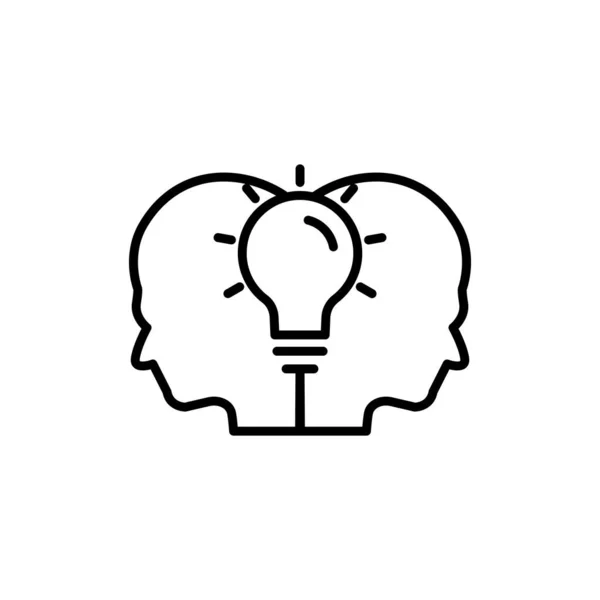 Ikona Linii Głównej Żarówką Koncepcja Nowego Pomysłu Proces Generowania Pomysłów — Wektor stockowy