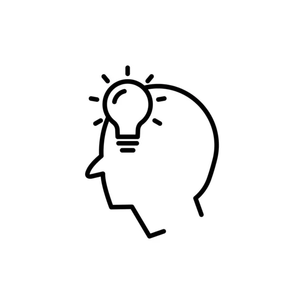 Kopfzeilen Symbol Mit Glühbirne Konzept Einer Neuen Idee Ideenfindungsprozess Einfaches — Stockvektor