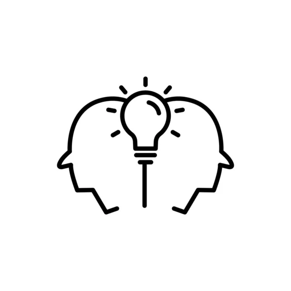 Icône Tête Avec Ampoule Concept Idée Nouvelle Processus Génération Idées — Image vectorielle