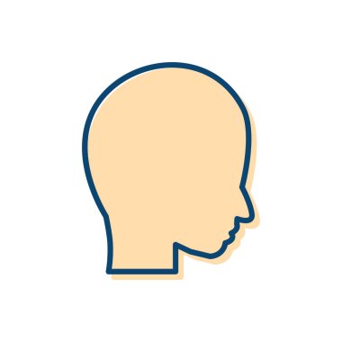 Baş çizgisel renk simgesi. Basit dizayn edilebilir. Şablon vektörü tasarla