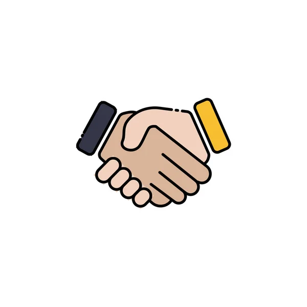 Kézfogás Lineáris Szín Ikon Üzleti Szimbólum Partner Együttműködés Üzlet Egyszerű — Stock Vector