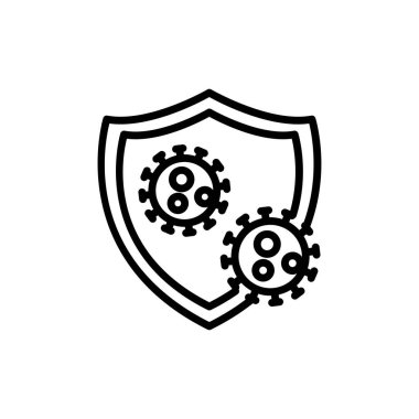 Virüslü kalkan hattı simgesi. Basit dizayn edilebilir. Şablon vektörü tasarla