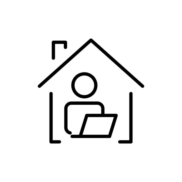 Люди Иконка Ноутбуками Дома Работа Иконе Дома Простой Дизайн Редактируемый — стоковый вектор