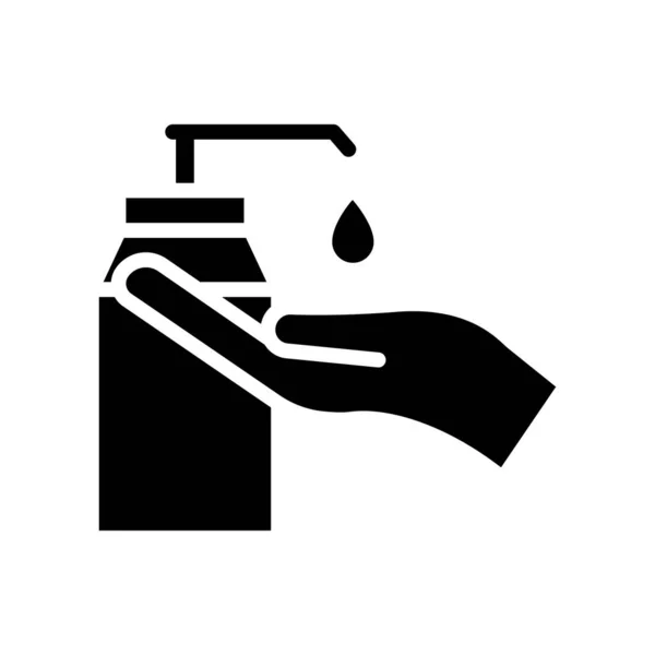 Handpictogram Met Handreiniger Handsymbool Wassen Eenvoudig Ontwerp Bewerkbaar Ontwerpsjabloon Vector — Stockvector