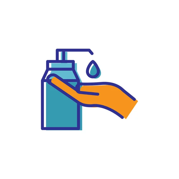 Handflaches Symbol Mit Händedesinfektionsmittel Händewaschen Einfaches Design Editierbar Designschablonen Vektor — Stockvektor