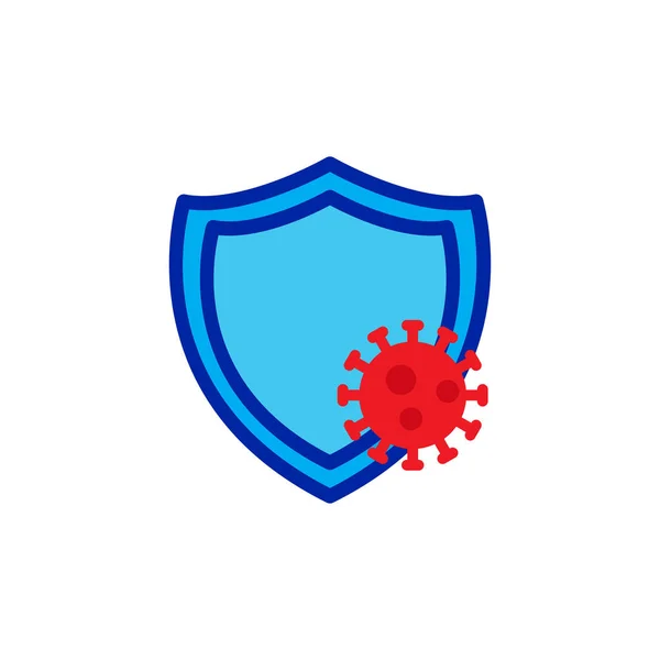 Щит Плоский Значок Вірусом Простий Дизайн Який Можна Редагувати Вектор — стоковий вектор