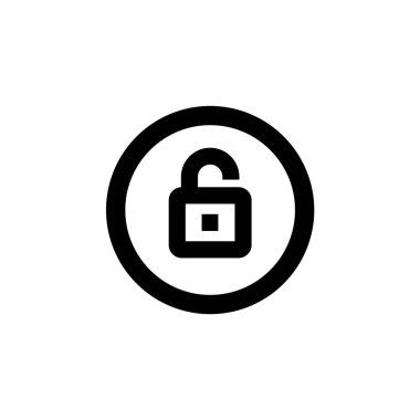 İkonun kilidini aç. Düzenlenebilir felç. Basit bir illüstrasyon mobil uygulama hattı simgesi ve web tasarımı. Düzenlenebilir felç. Şablon vektörü tasarla