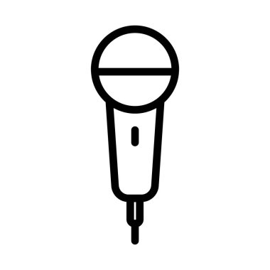 Mikrofon hattı simgesi. Basit bir çizim. mobil konsept uygulama hattı simgesi ve web tasarımı. Düzenlenebilir felç. Şablon vektörü tasarla