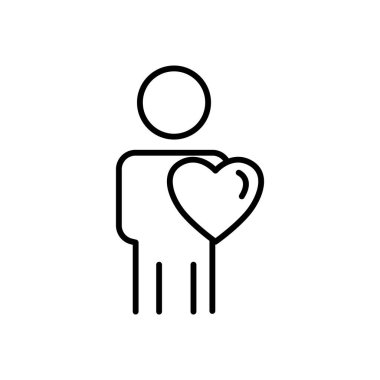 İnsanlar kalple simge çizerler. Arkadaşlık, şefkat. Düzenlenebilir felç. Şablon vektörü tasarla