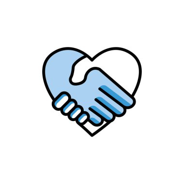 Kalpli bir el simgesi. İki Tone çizgisi renkli tasarım. bu simge uygulama simgesi, web simgesi, bilgi dosyası, düzenlenebilir vuruş için kullanılabilir. Şablon vektörü tasarla